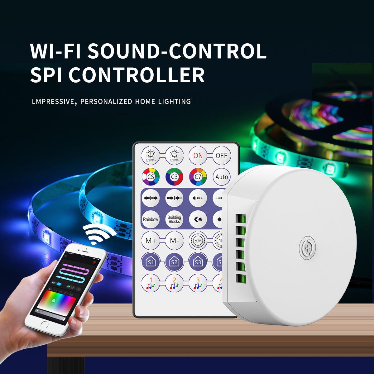 WiFi UFO Style Controller ZJ-BWCUFOS-HCQ4-1K-RGBIC