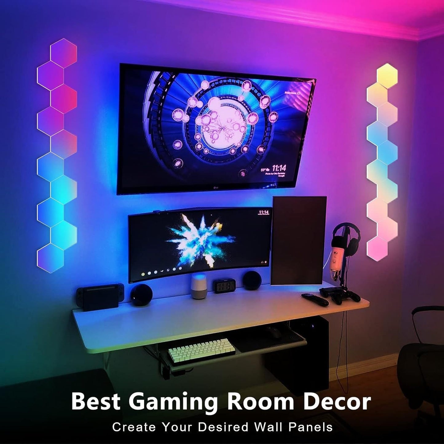 Hexagon LED Lights, Smart LED Wall Light, DIY Geometry Splicing Module