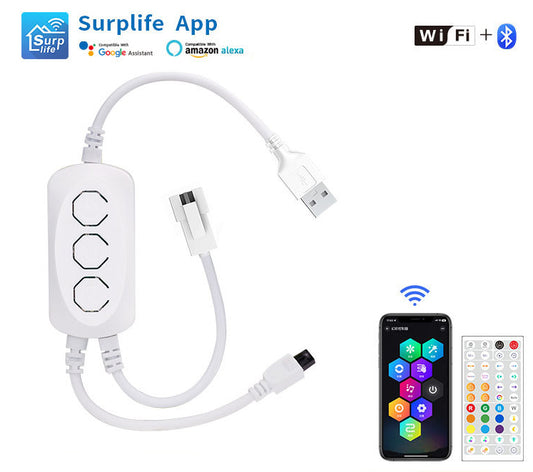 44 Keys WiFi Phantom Controller, Alexa Intelligent Voice-Controlled Colourful Light Strip Controller