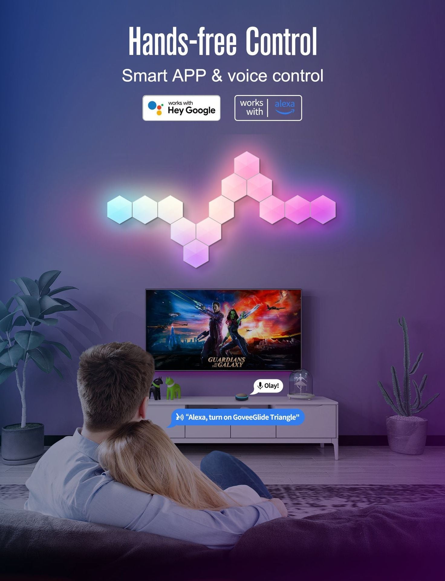 Hexagon splicing rgb lights hotsell