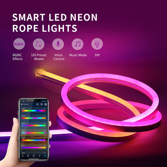 16.4ft Led Neon Rope Lights - DIY Neon Strip Lights